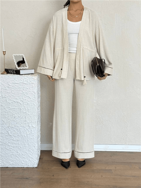 Nesil Y26 Eu2122 Bej Kadın Pantalonlu İkili Takım S-Xl