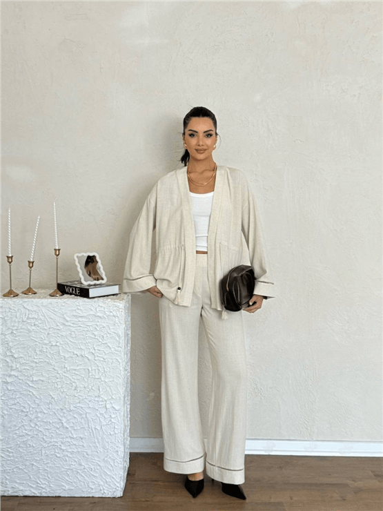 Nesil Y26 Eu2122 Bej Kadın Pantalonlu İkili Takım S-Xl