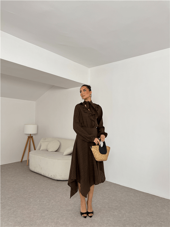Nesil Y26 Eu2129 Kahve Kadın Eteklı İkili Takım S-Xl