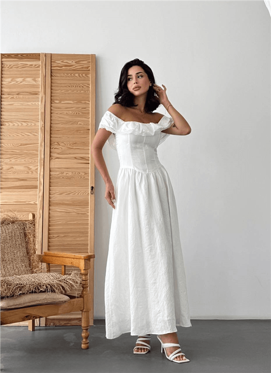 Nesil Y26 Eu3136 Ekru Kadın Kolsuz Elbise S-Xl