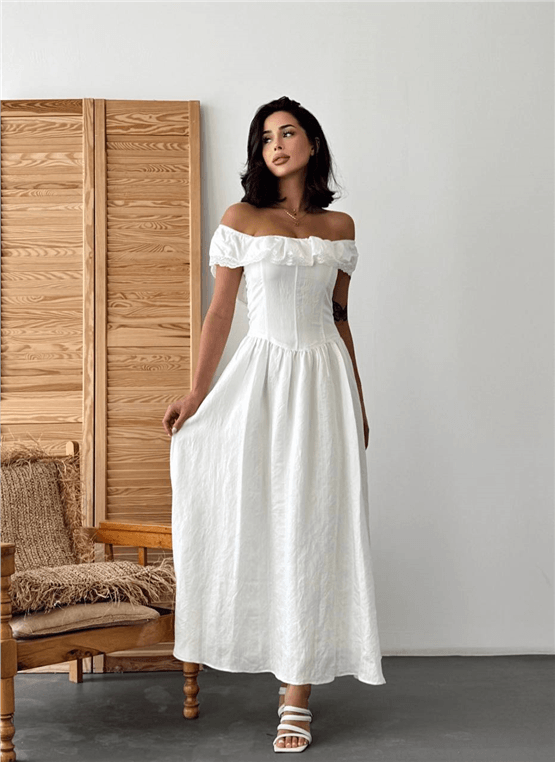 Nesil Y26 Eu3136 Ekru Kadın Kolsuz Elbise S-Xl