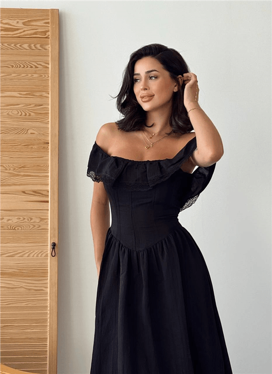 Nesil Y26 Eu3136 Siyah Kadın Kolsuz Elbise S-Xl
