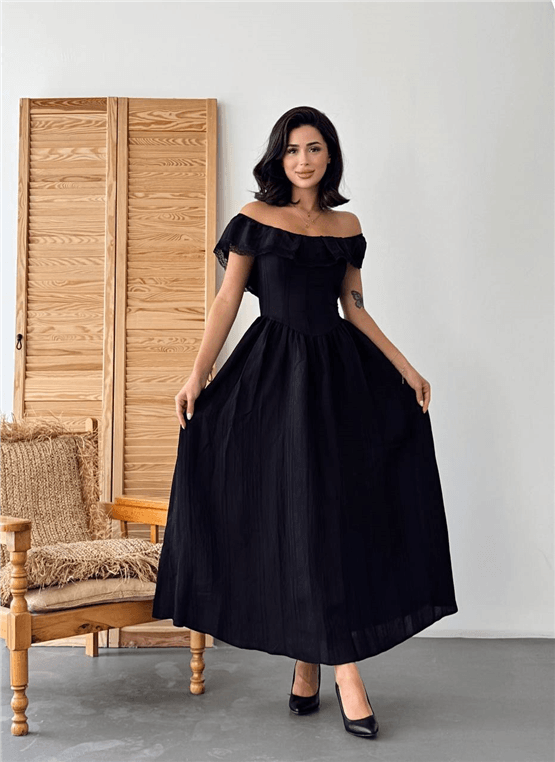Nesil Y26 Eu3136 Siyah Kadın Kolsuz Elbise S-Xl