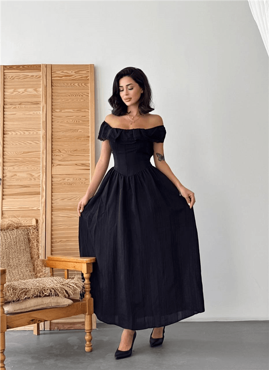 Nesil Y26 Eu3136 Siyah Kadın Kolsuz Elbise S-Xl