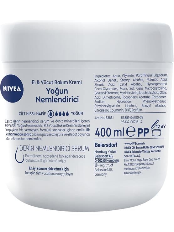 NIVEA 400ML YOG.NEMLENDIRICI EL&VUC.BAKIM KREMI