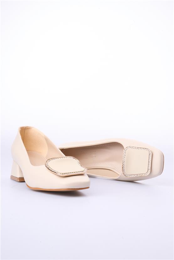 Oflaz 1006 Yd195 Bej Cilt Kadın Klasik Ayakkabı