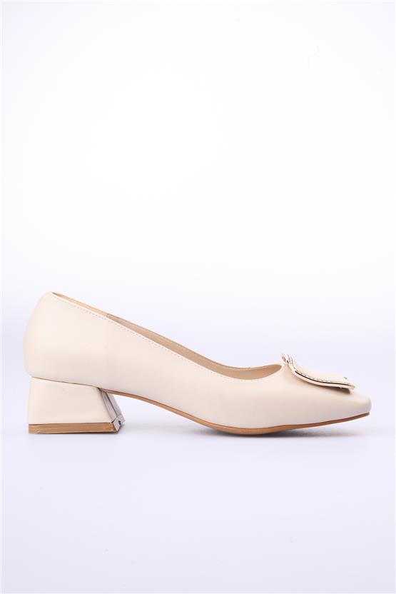 Oflaz 1006 Yd195 Bej Cilt Kadın Klasik Ayakkabı