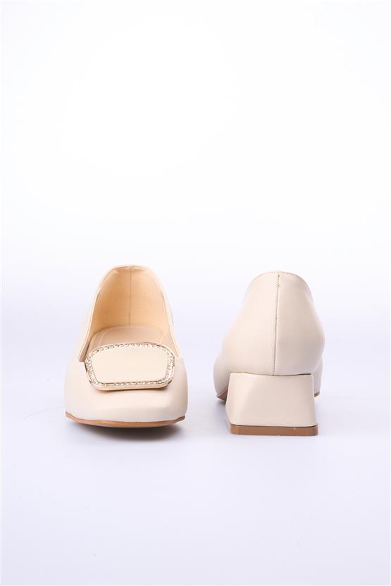 Oflaz 1006 Yd195 Bej Cilt Kadın Klasik Ayakkabı