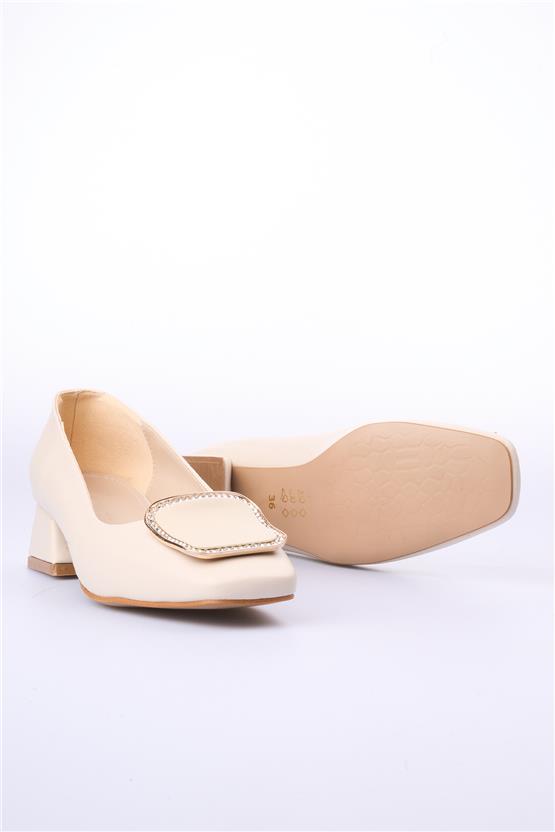 Oflaz 1006 Yd195 Bej Cilt Kadın Klasik Ayakkabı