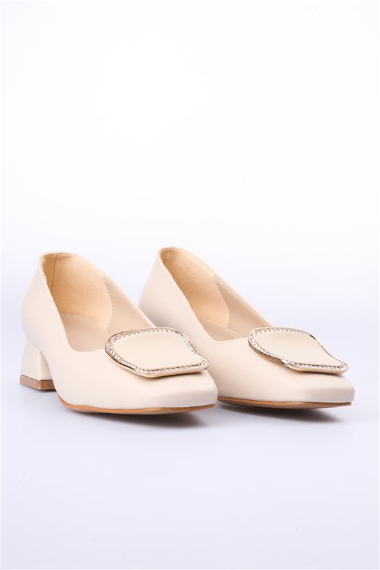 Oflaz 1006 Yd195 Bej Cilt Kadın Klasik Ayakkabı