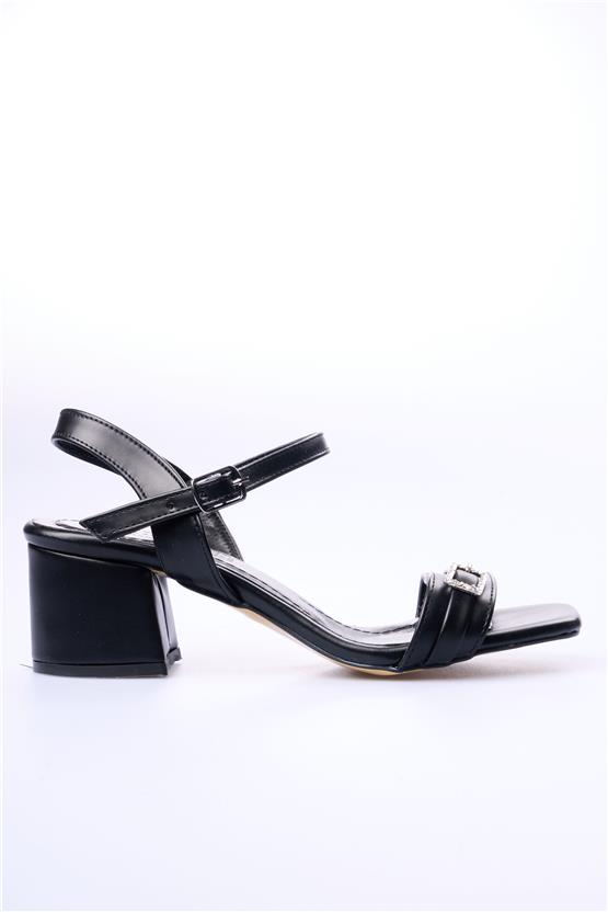 Oflaz 1143 Y132 Siyah Cilt Kadın Klasik Ayakkabı