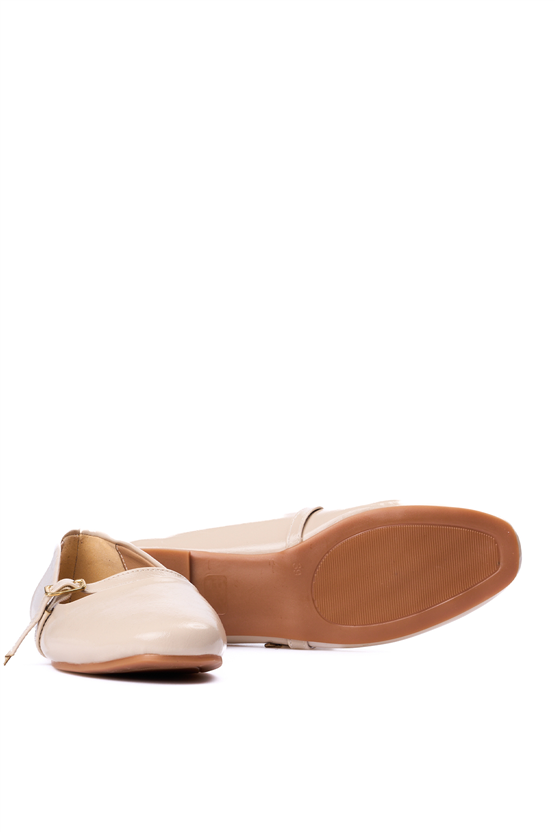 Oflaz 115-052 Bej Rustık Bayan Babet Ayakkabı