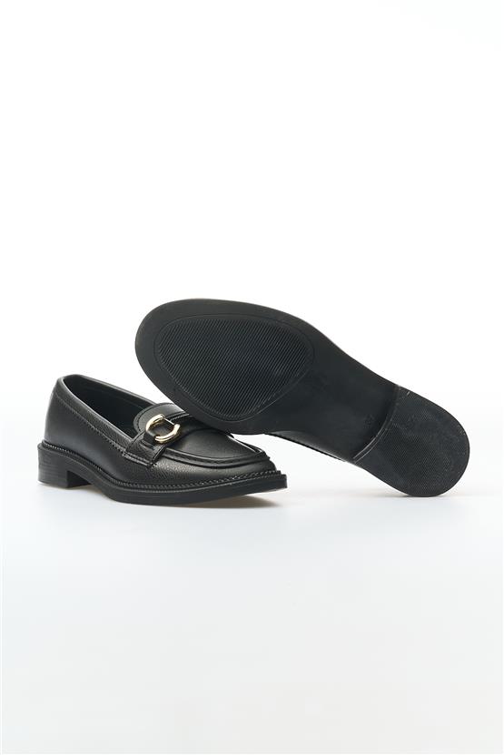 Oflaz 1152 201 Siyah Kadın Loafer Ayakkabı