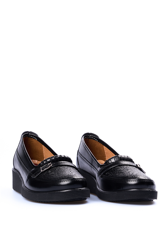 Oflaz 1194Y 602 Sıyah Cılt Bayan Comfort Ayakkabı