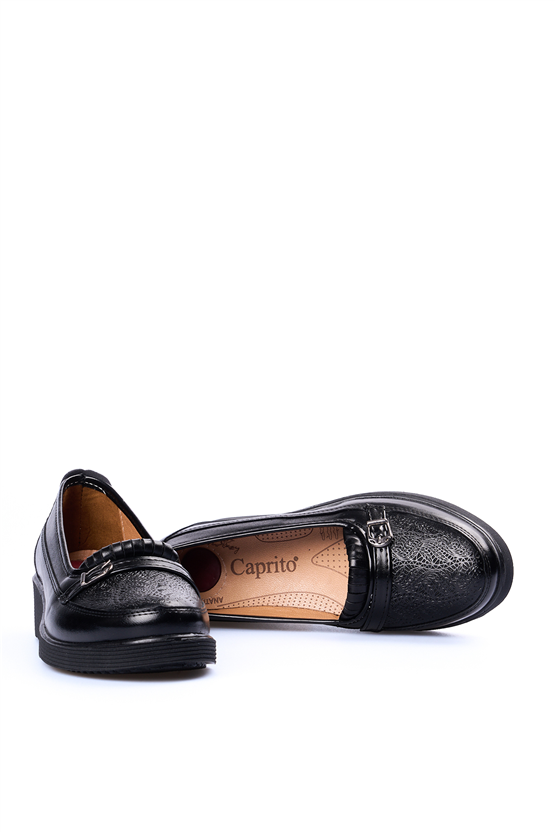 Oflaz 1194Y 602 Sıyah Cılt Bayan Comfort Ayakkabı