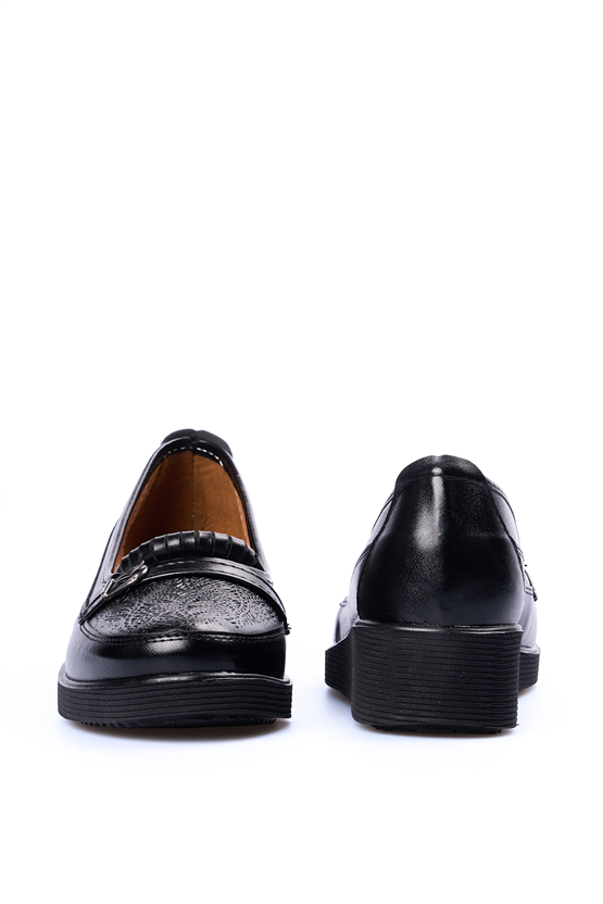 Oflaz 1194Y 602 Sıyah Cılt Bayan Comfort Ayakkabı
