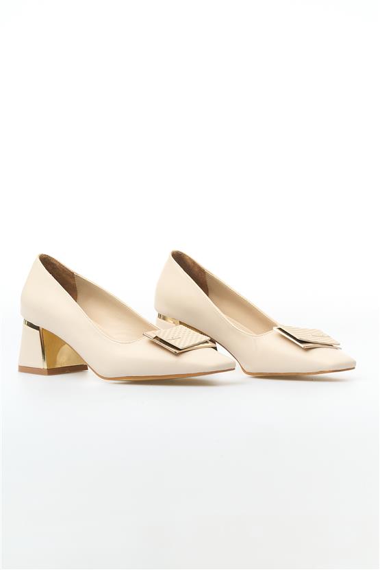 Oflaz 1219 720 Krem Kadın Klasik Ayakkabı