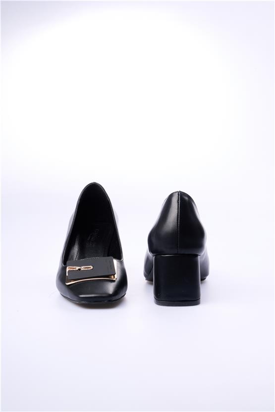 Oflaz 1219 Y606 Siyah Cilt Kadın Klasik Ayakkabı