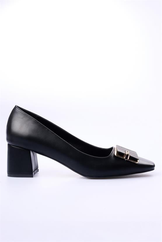 Oflaz 1219 Y606 Siyah Cilt Kadın Klasik Ayakkabı