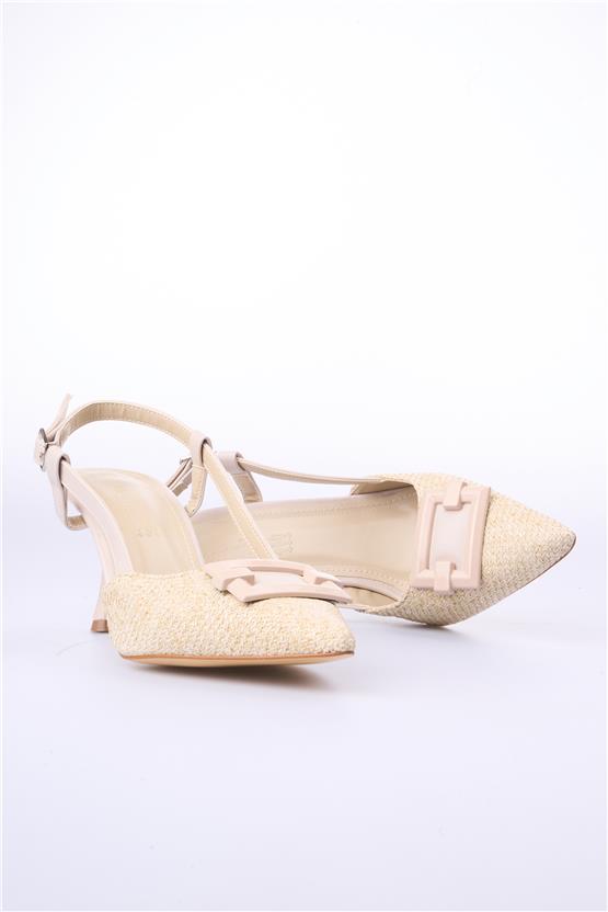 Oflaz 1291 Y016 Hasır Ten Kadın Klasik Ayakkabı