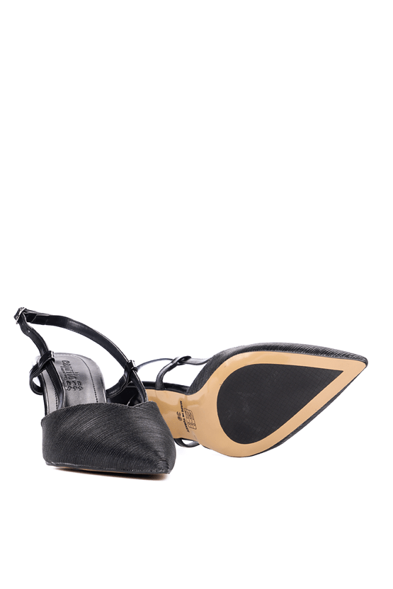 Oflaz 1296Y 045 Sıyah Sımlı Cızgılı Bayan Klasık Ayakkabı