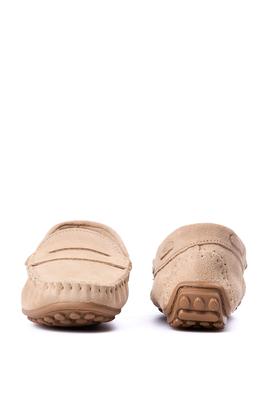Oflaz 1329Y 101 Bej Bayan Derı Loafer Ayakkabı