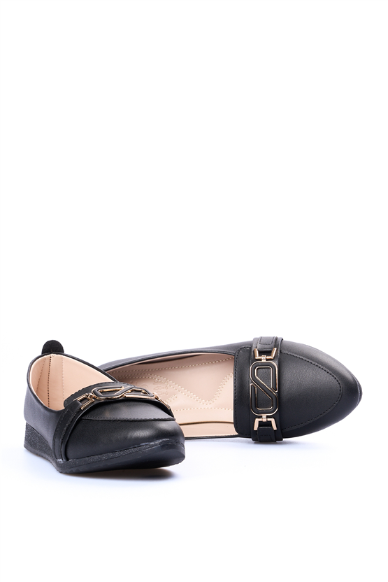 Oflaz 147Y 233 Sıyah Cılt Bayan Babet Ayakkabı