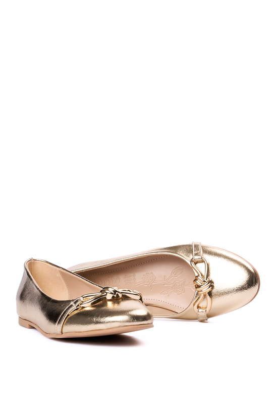 Oflaz 266Y 502 Altın Kırısık Bayan Babet Ayakkabı