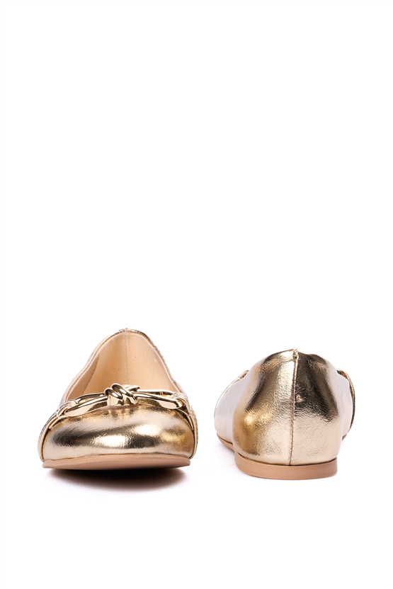 Oflaz 266Y 502 Altın Kırısık Bayan Babet Ayakkabı