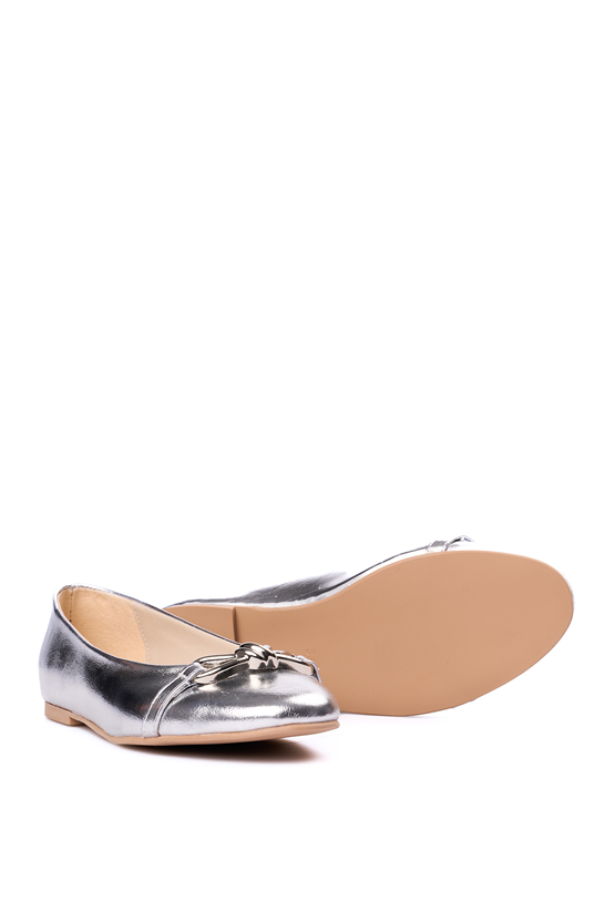 Oflaz 266Y 502 Gumus Kırısık Bayan Babet Ayakkabı