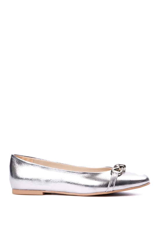 Oflaz 266Y 502 Gumus Kırısık Bayan Babet Ayakkabı