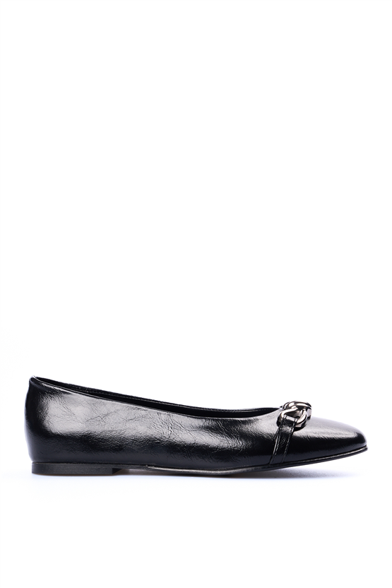 Oflaz 266Y 502 Sıyah Kırısk Bayan Babet Ayakkabı