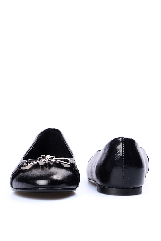 Oflaz 266Y 502 Sıyah Kırısk Bayan Babet Ayakkabı