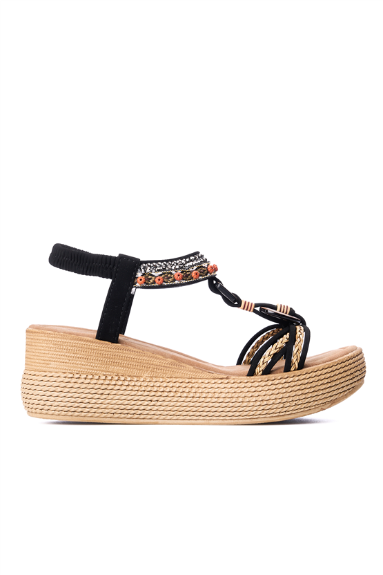 Oflaz 358Y 9012 Sıyah Cılt Bayan Sandalet