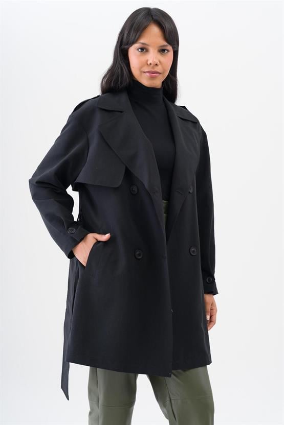 Olcay 6541 1001 Siyah Kadın Trençkot