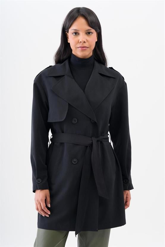 Olcay 6541 1001 Siyah Kadın Trençkot