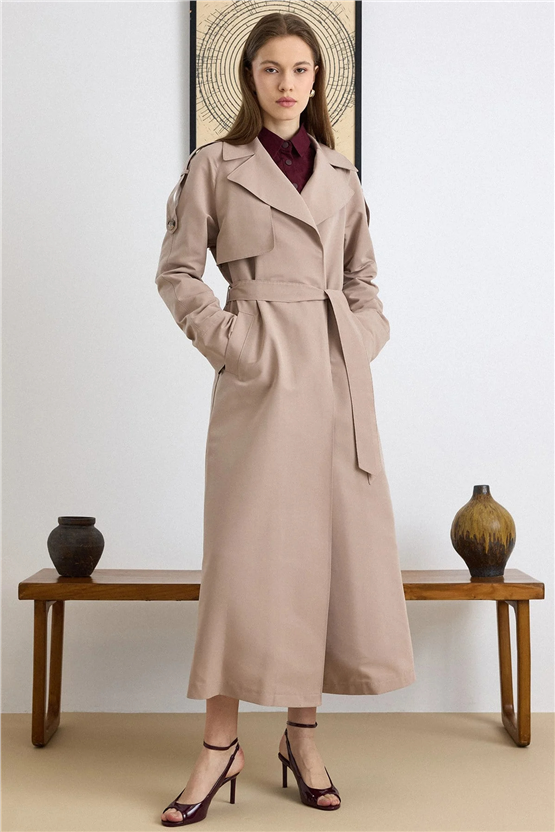 Olcay Y26 6808 Kahverengi Kadın Mercury Trençkot 38-46