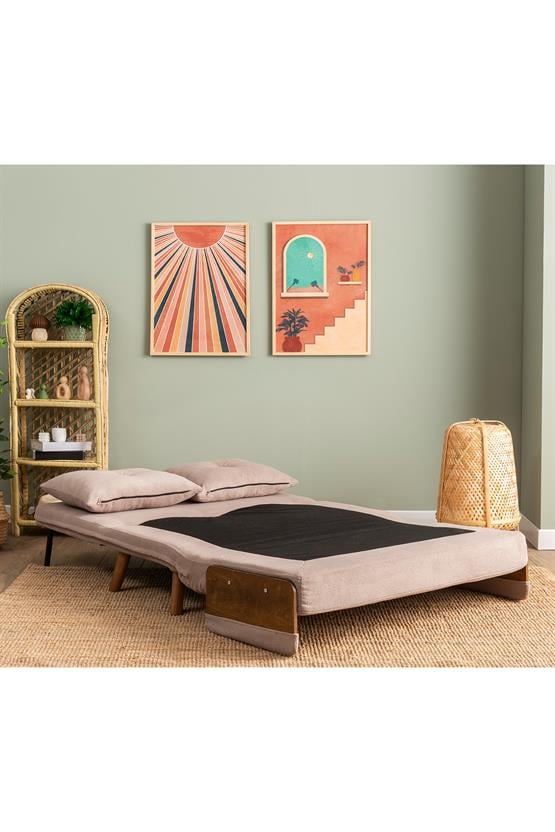 Pafu Cosmo İkili Katlanır Yataklı Koltuk Bohem Vizon