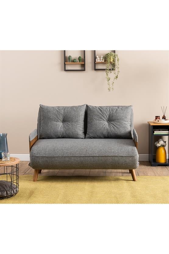 Pafu Cosmo İkili Katlanır Yataklı Koltuk Keten Açık Gri
