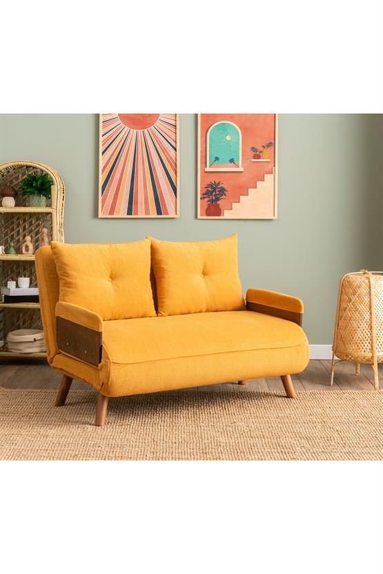 Pafu Cosmo İkili Katlanır Yataklı Koltuk Bohem Hardal