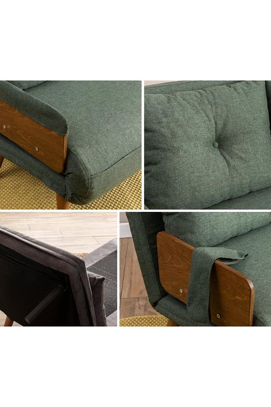 Pafu Cosmo İkili Katlanır Yataklı Koltuk Keten Haki