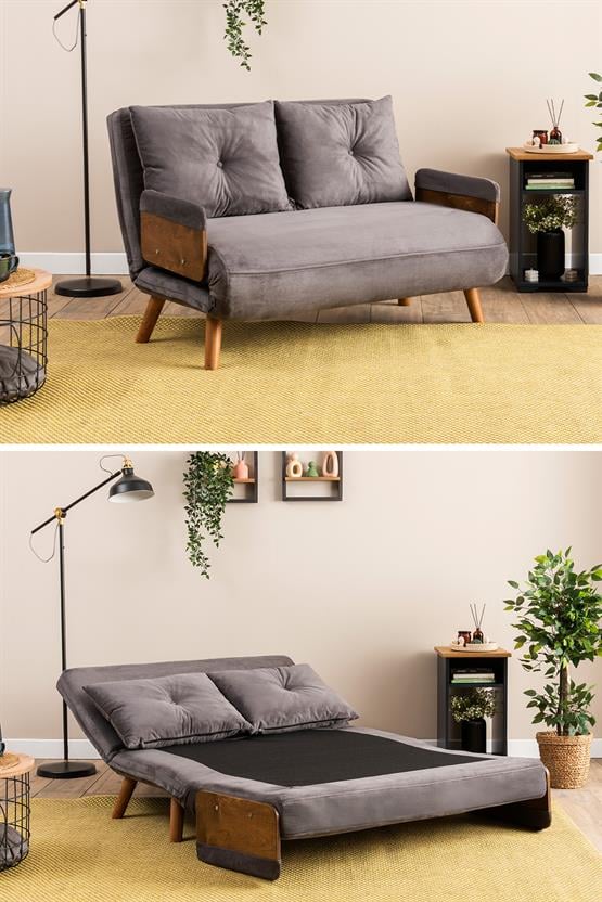 Pafu Cosmo İkili Katlanır Yataklı Koltuk Soho Gri