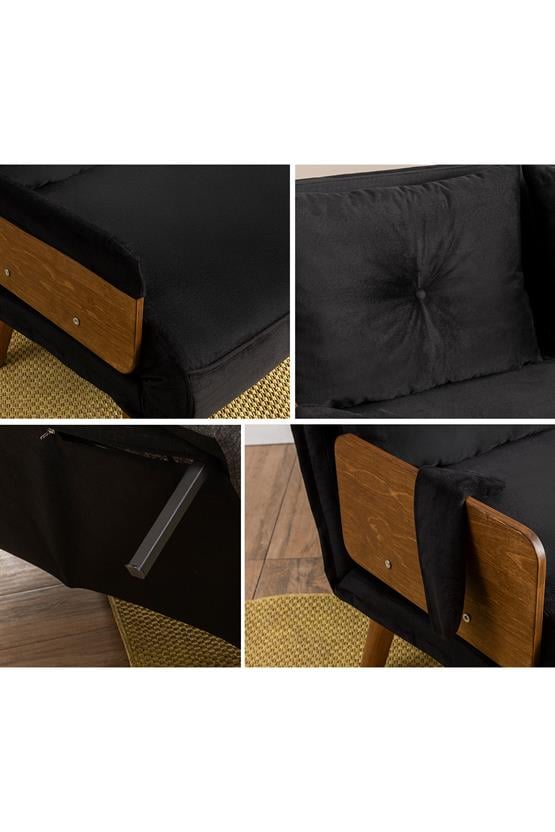 Pafu Cosmo İkili Katlanır Yataklı Koltuk Soho Siyah