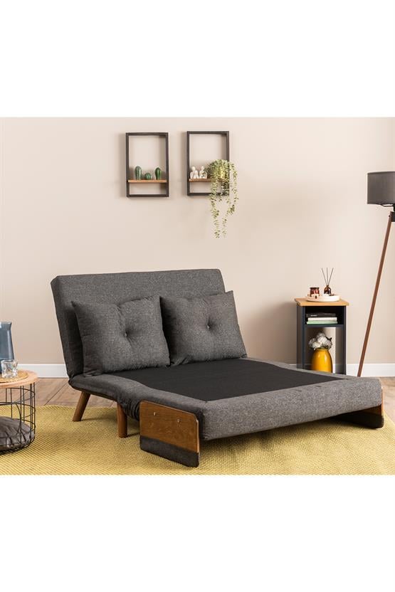 Pafu Cosmo İkili Katlanır Yataklı Koltuk Keten Koyu Gri