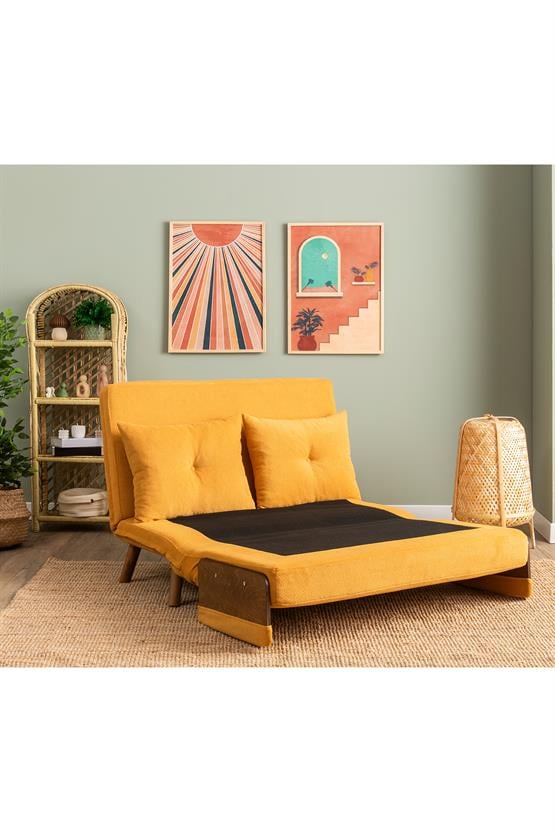 Pafu Cosmo İkili Katlanır Yataklı Koltuk Bohem Hardal