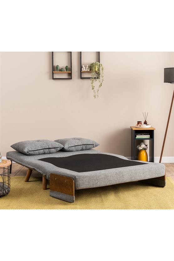 Pafu Cosmo İkili Katlanır Yataklı Koltuk Keten Açık Gri