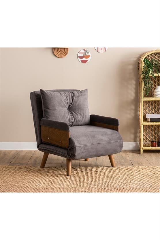 Pafu Cosmo Tekli Katlanır Yataklı Koltuk Soho Gri