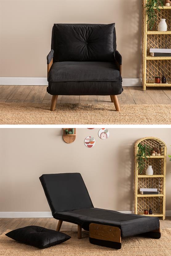 Pafu Cosmo Tekli Katlanır Yataklı Koltuk Soho Siyah