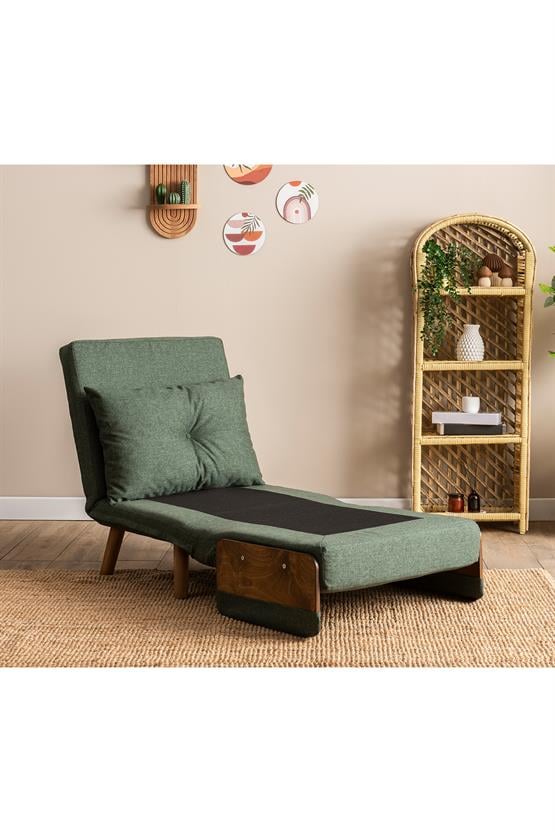 Pafu Cosmo Tekli Katlanır Yataklı Koltuk Keten Haki