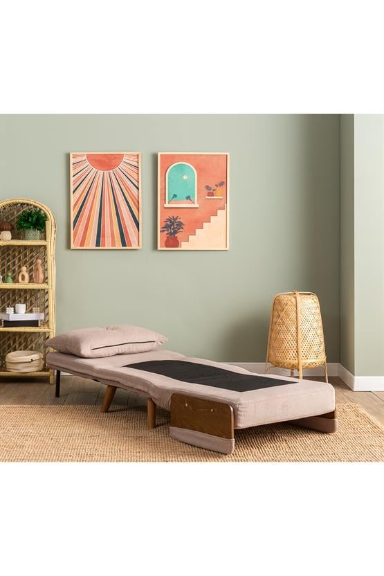 Pafu Cosmo Tekli Katlanır Yataklı Koltuk Bohem Vizon